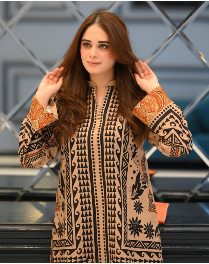 Digital Print Cotton Silk Two Piece for Women